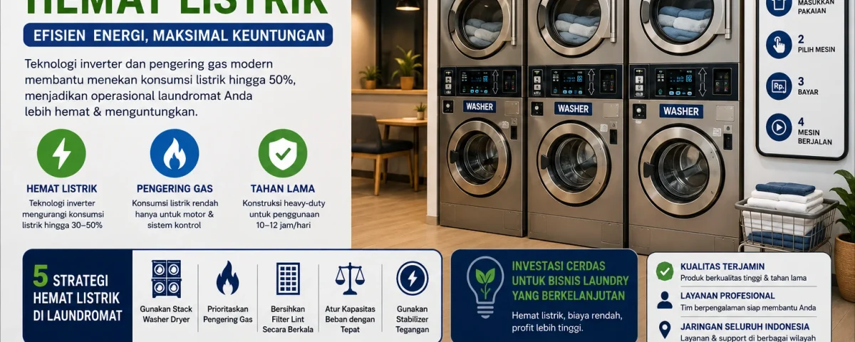 Mesin Laundry Self Service Hemat Listrik Panduan Efisiensi Bisnis Koin
