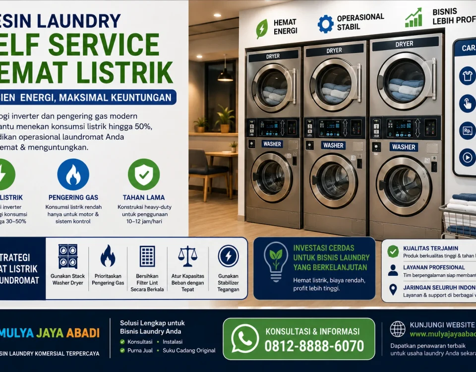 Mesin Laundry Self Service Hemat Listrik Panduan Efisiensi Bisnis Koin