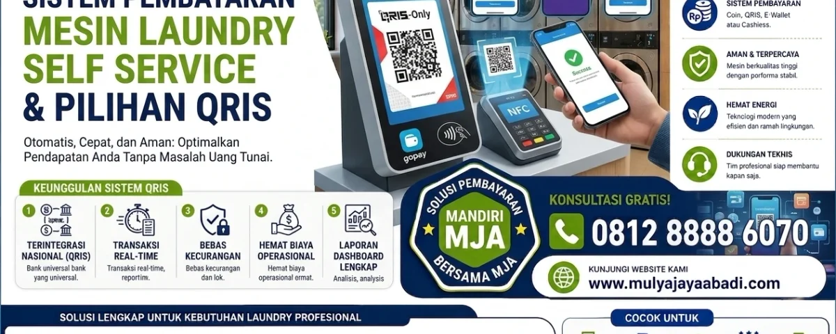 Sistem Pembayaran Mesin Laundry Self Service & Pilihan QRIS