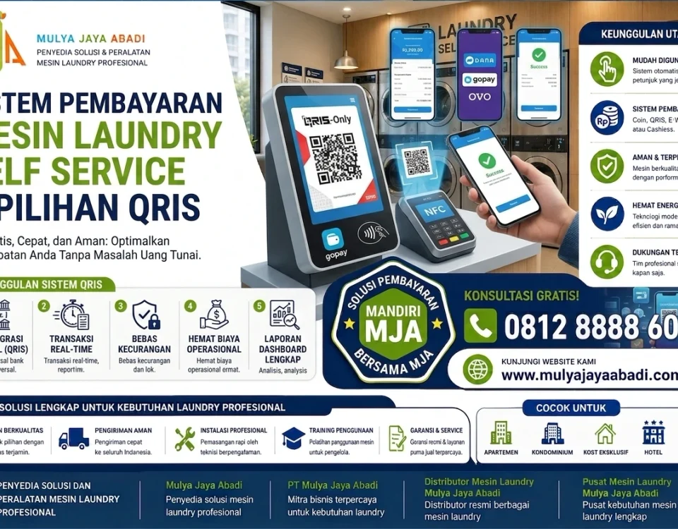 Sistem Pembayaran Mesin Laundry Self Service & Pilihan QRIS