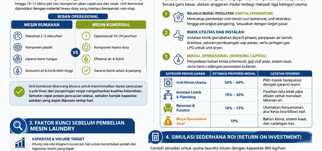 investasi bisnis laundry, harga mesin laundry komersial, modal awal usaha laundry, keuntungan mesin laundry, pembelian mesin laundry