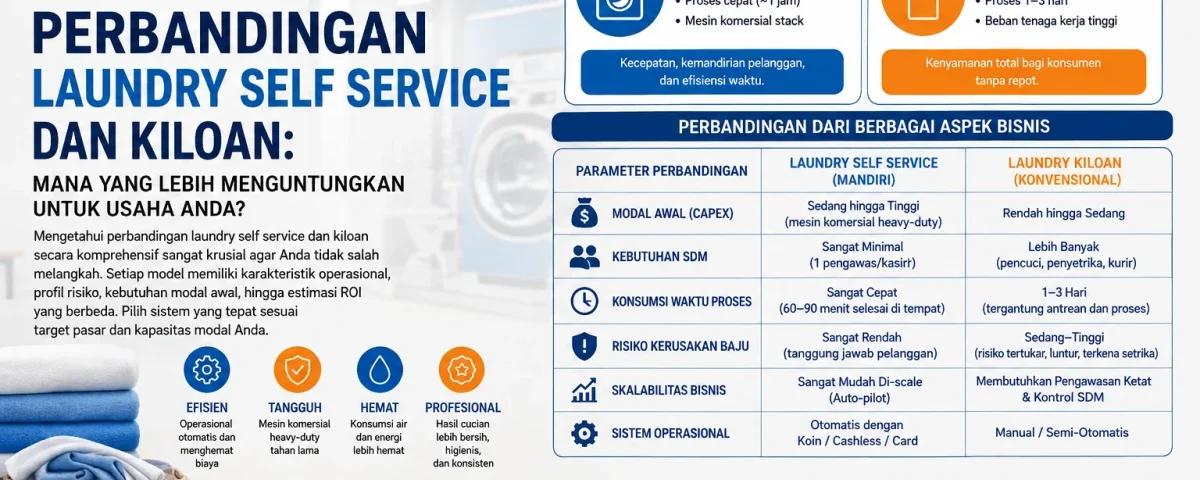 perbandingan laundry self   service dan kiloan