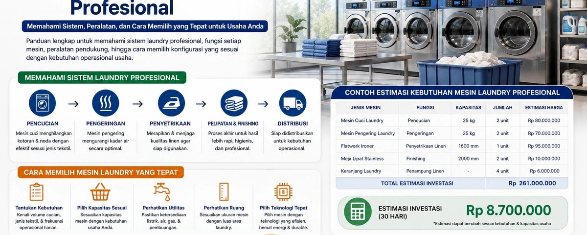 Panduan Mesin Laundry Untuk Sistem Laundry Profesional