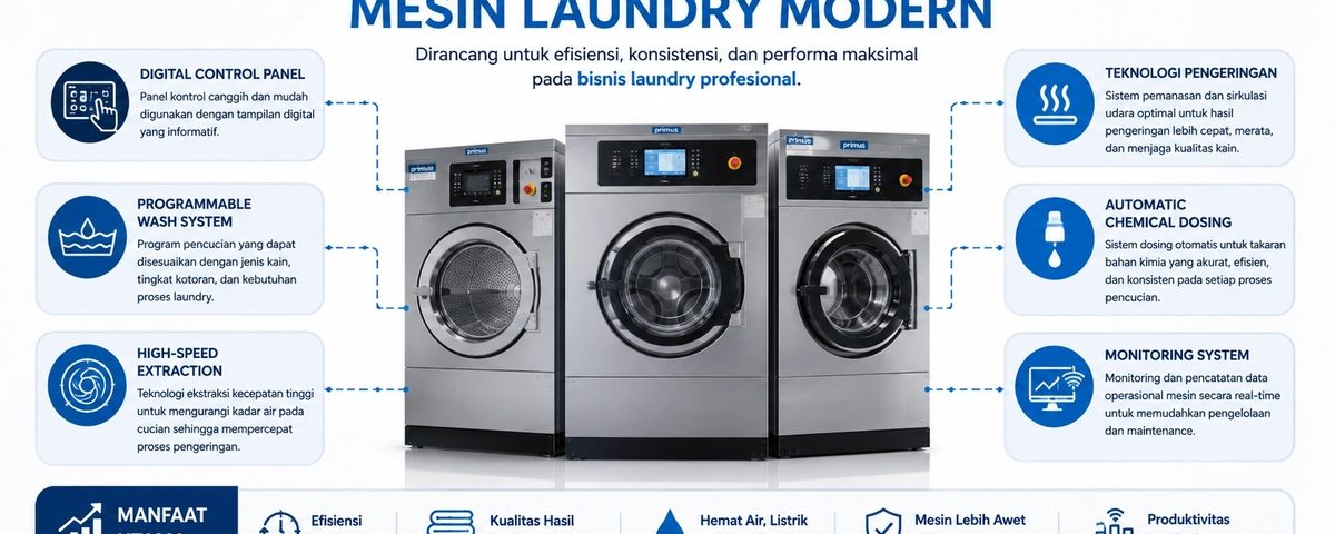 TEKNOLOGI&FITUR MESIN LAUNDRY MODERN