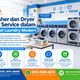 Washer dan dryer self service dalam outlet laundry modern