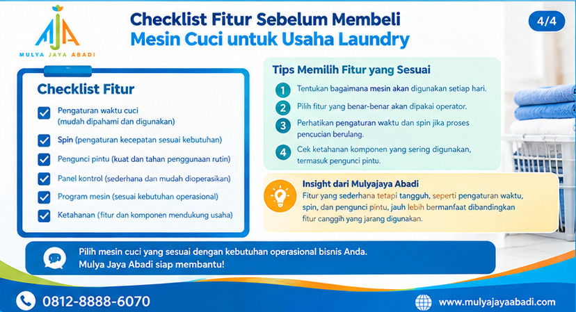 fitur washer usaha, program mesin cuci, kontrol mesin laundry