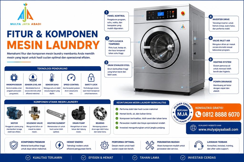 Fitur dan Komponen Mesin Laundry