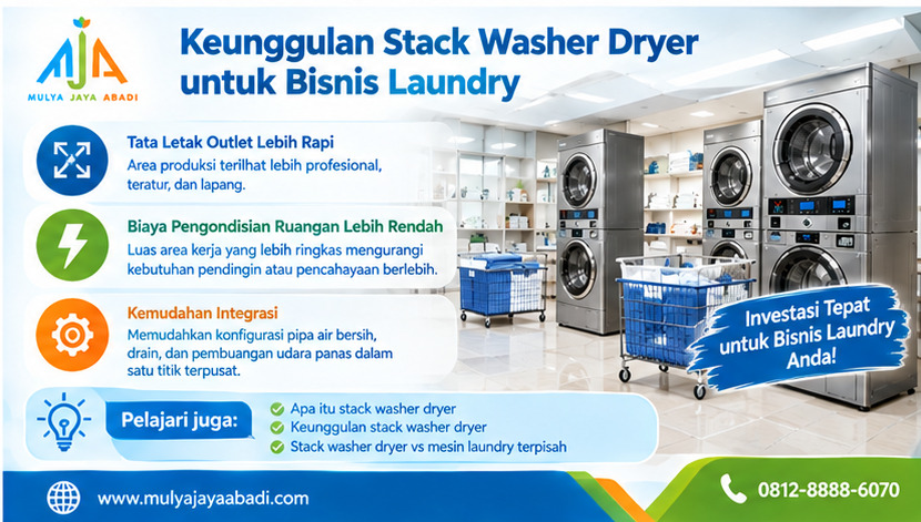 stack washer dryer vs mesin laundry terpisah