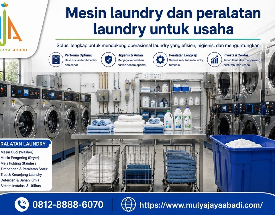 Mesin laundry dan peralatan laundry untuk usaha