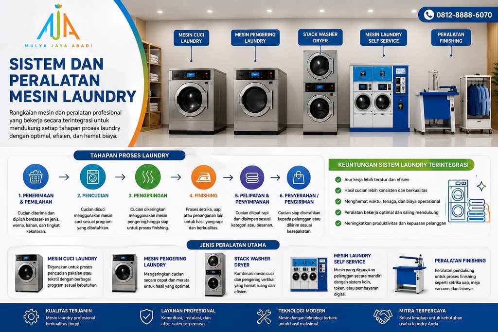 sistem dan peralatan mesin laundry