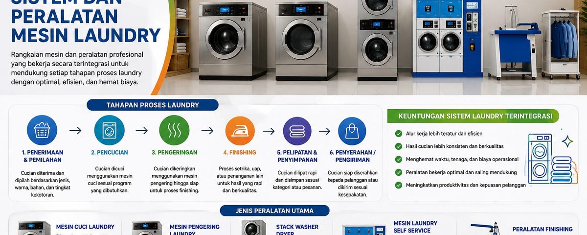 sistem dan peralatan mesin laundry